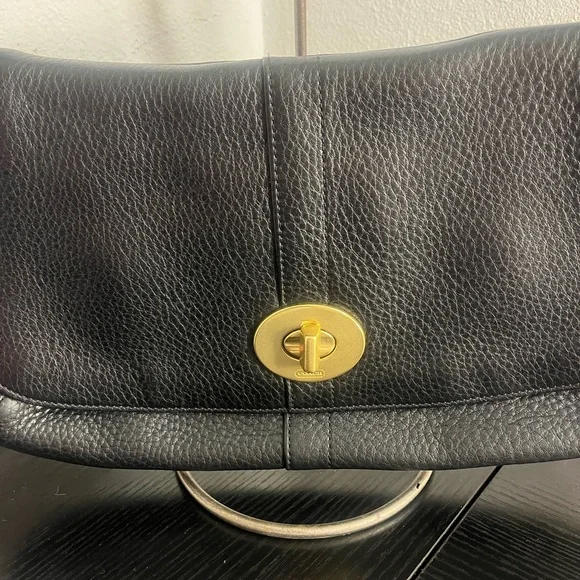 ***Sold*****Coach Y2K Ergo Turn Lock Flap Shoulder Bag Style 11614 Black - Picture 3 of 10